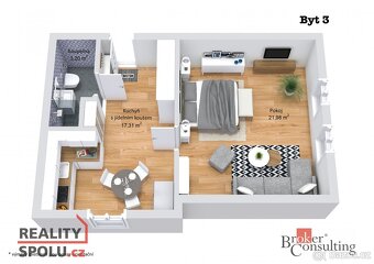 Pronájem, byty/1+1, 44 m2, Pod Strání 138/13, 36263 Dalovice - 2