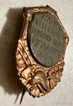 Starý odznak HASIČI ŘÍCMANICE 1920-1930 - 2