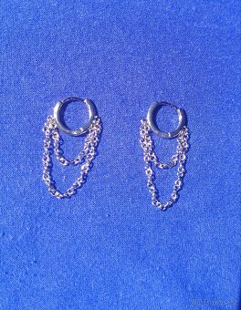 Nové dámské bižuterní náušnice visací řetízky - 2