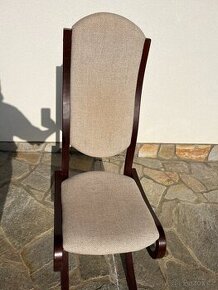 Velky jidelni stul a 6 zidli - mahagon, masiv, ohybane drevo - 2