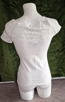 Nová bílá halenka s krajkou - 2