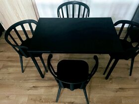 Velký jídelní stůl, černý, kovový rám a nohy - 2
