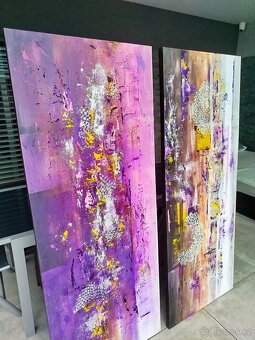 Rezervace: Velké ručně malované obrazy, akryl 180x70 - 2