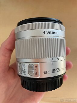 Canon EF-S 18-55mm f/4.0-5.6 IS STM stříbrný, top stav - 2