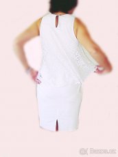 Nové smetanové šaty s krajkou - velká sleva - 2