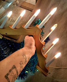 Ozdobný vánoční, samolepky, svícen, řetěz 10 m na ovládání - 2