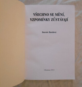 Danuše Burdová - Všechno se mění, vzpomínky zůstávají - 2012 - 2