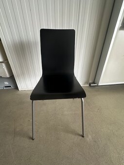ŽIDLE ČERNÁ DŘEVO/KOV KS - 2