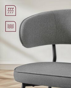 NOVÁ Sada 2 jídelních židlí, tmavě šedá-LDC112G01 - 2