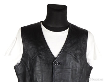 Kožená pánská černá vesta LEATHER SHOW vel. L - 2