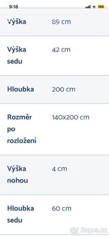 Prodám rozkládací gauč + taburet - 2