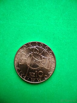 10 kč 2000 orloj UNC 0/0 ražební lesk - 2