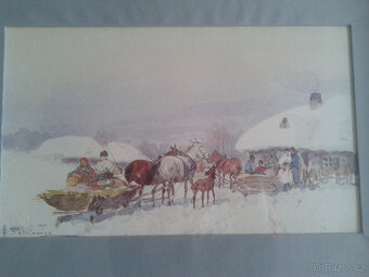 Adam Setkowicz (1876-1945)- Zimowe spotkanie - 2