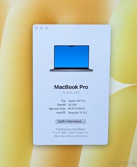 MacBook Pro 16” 2021/32GB RAM/M1 PRO/1TB SSD/Záruka - 2