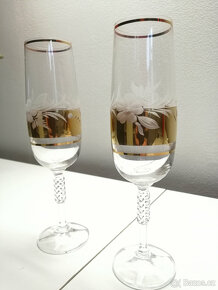 Skleničky zlatě zdobené broušené - 2