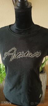 Nové černé tričko s kamínky Zn.Adidas - 2