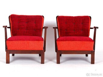 Přečalouněná párová křesla THONET, 2 ks. - 2