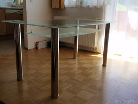 skleněný jídelní stůl , skleněný konferenční stůl, tv stolek - 2