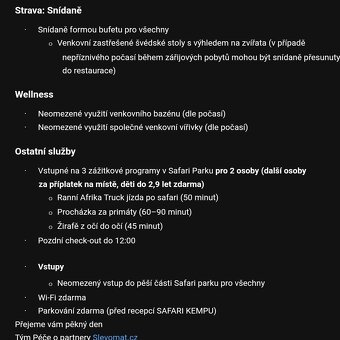 Safari voucher - 2