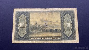 100 kčs T.G.M. 1945-Velmi vzácná Perforace S👌 - 2