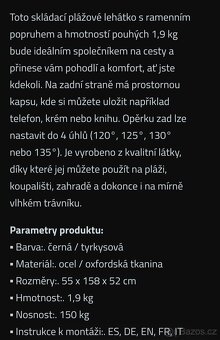 2x Nové plážové polohovací lehátko - 2