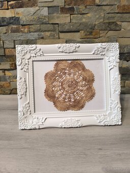 Originální ručně háčkovaný obraz – stylová dekorace - 2