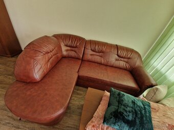 Rohová pohovka z umělé kůže - 2