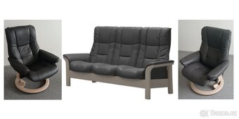 kožená sedací souprava polohovací nová - 2