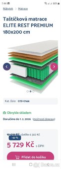 NOVÁ TAŠTIČKOVÁ MATRACE 180x200 - 2