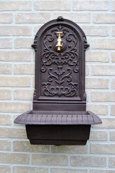 Litinová výlevka - umyvadlo 64 cm - hnědé - 2