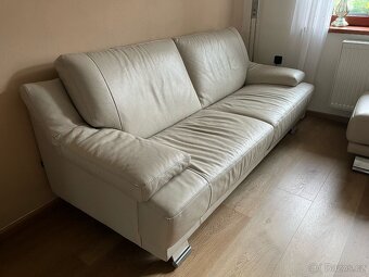 Kožená sedačka Celina Home + Taburet - 2