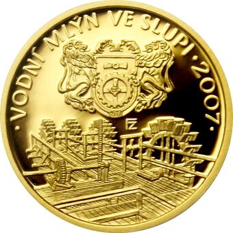 ČNB zlatá mince 2500 Kč - Vodní mlýn ve Slupi Proof - 1/4 oz - 2