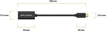 AlzaPower USB-C (M) na HDMI 2.0 4K 60Hz (F) 0.1m matná černá - 2