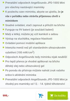 ultrazvukový monitor srdečních ozev angelsounds - 2