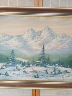 obraz ZIMNÍ VYSOKÉ TATRY, olej, Jan Boža Pospíšil 1946 - 2