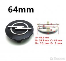středové krytky opel, 4x ,64 mm - 2