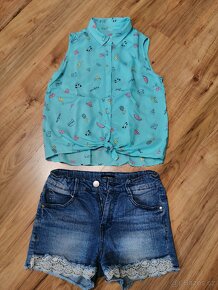 Riflové kraťasy s halenkou - 2