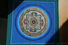 Ručně malovaná tibetská mandala thangka z Indie 1 - 2