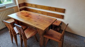 Starý masivní jídelní stůl s lavicí - 2