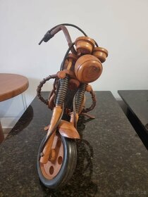 Velká dřevěná dekorace motorka - 2