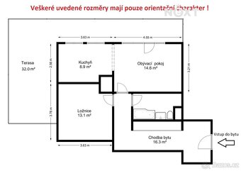 Pronájem byt 2+kk, 64㎡ - 2