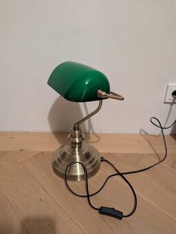 Stolní lampa bankéřská (bronz, zelená) - 2