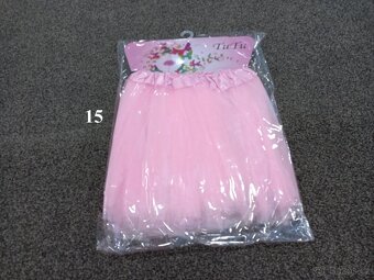 Tylová tutu sukně, délka 30 cm, cca 3-6 let, světle růžová - 2