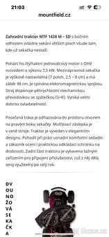 ZAHRADNÍ TRAKTOR MTF 1438 M- SD - 2