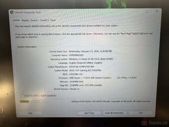 Herní notebook Asus a15 - 2