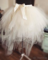 Tylová tutu svatební asymetrická sukně - 2