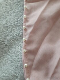 Světle růžové šaty s perličkama vel. L - 2