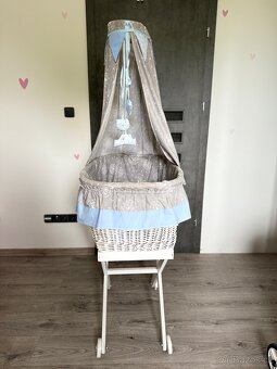 Proutěná postýlka proutěný košík pro miminko - 2