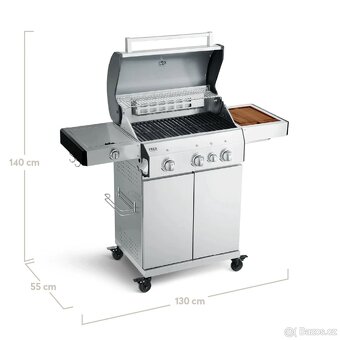 Gril Plynový Burnhard Fred Deluxe (nerez),infra, mod 2023 - 2