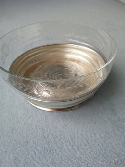 Nástolec skleněný s kovovým podstavcem - 2